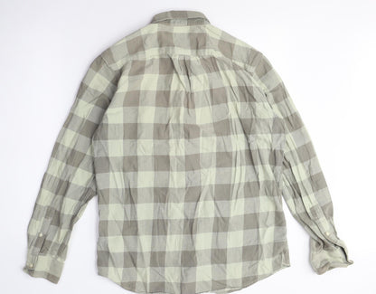 Gap Men's Medium Beige Checked Button-Up Shirt