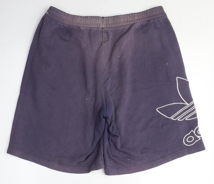 Adidas Men's Purple Sweat Shorts - Medium