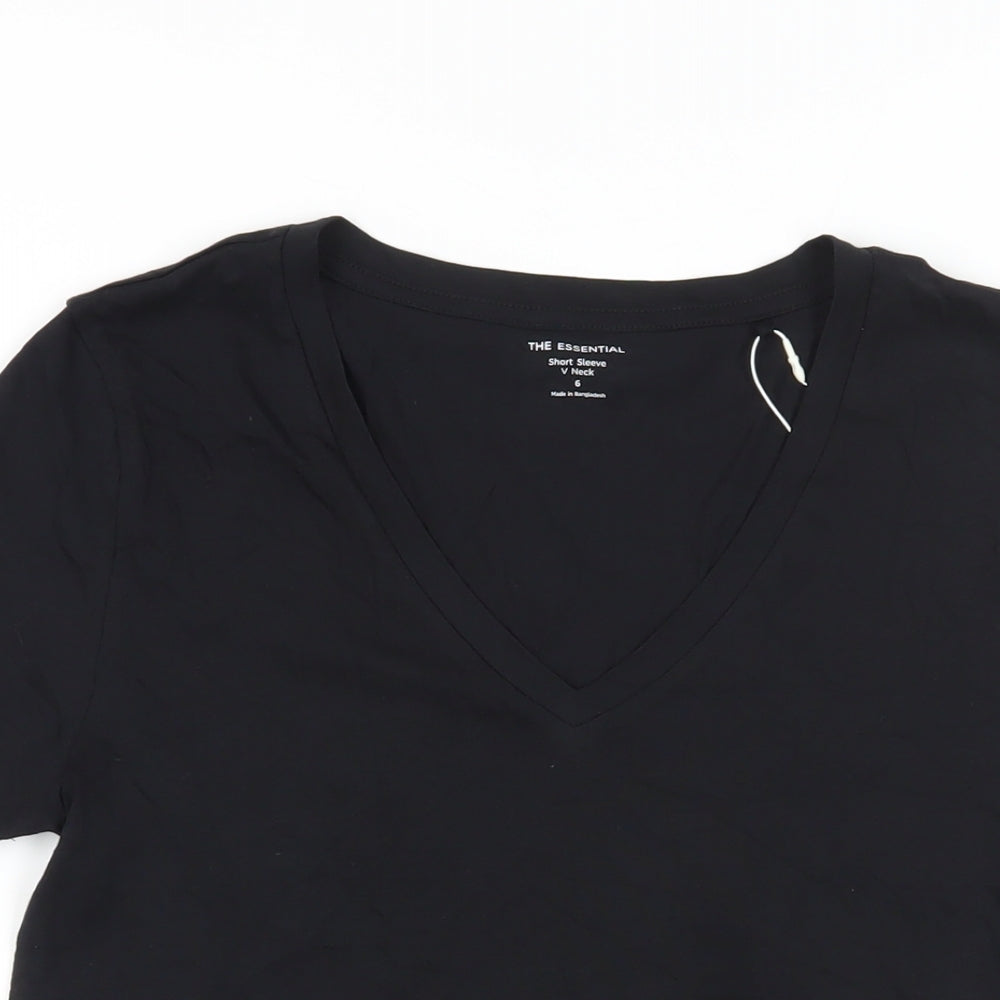 Womens UK Size 6 Marks and Spencer Black Basic T-Shirt