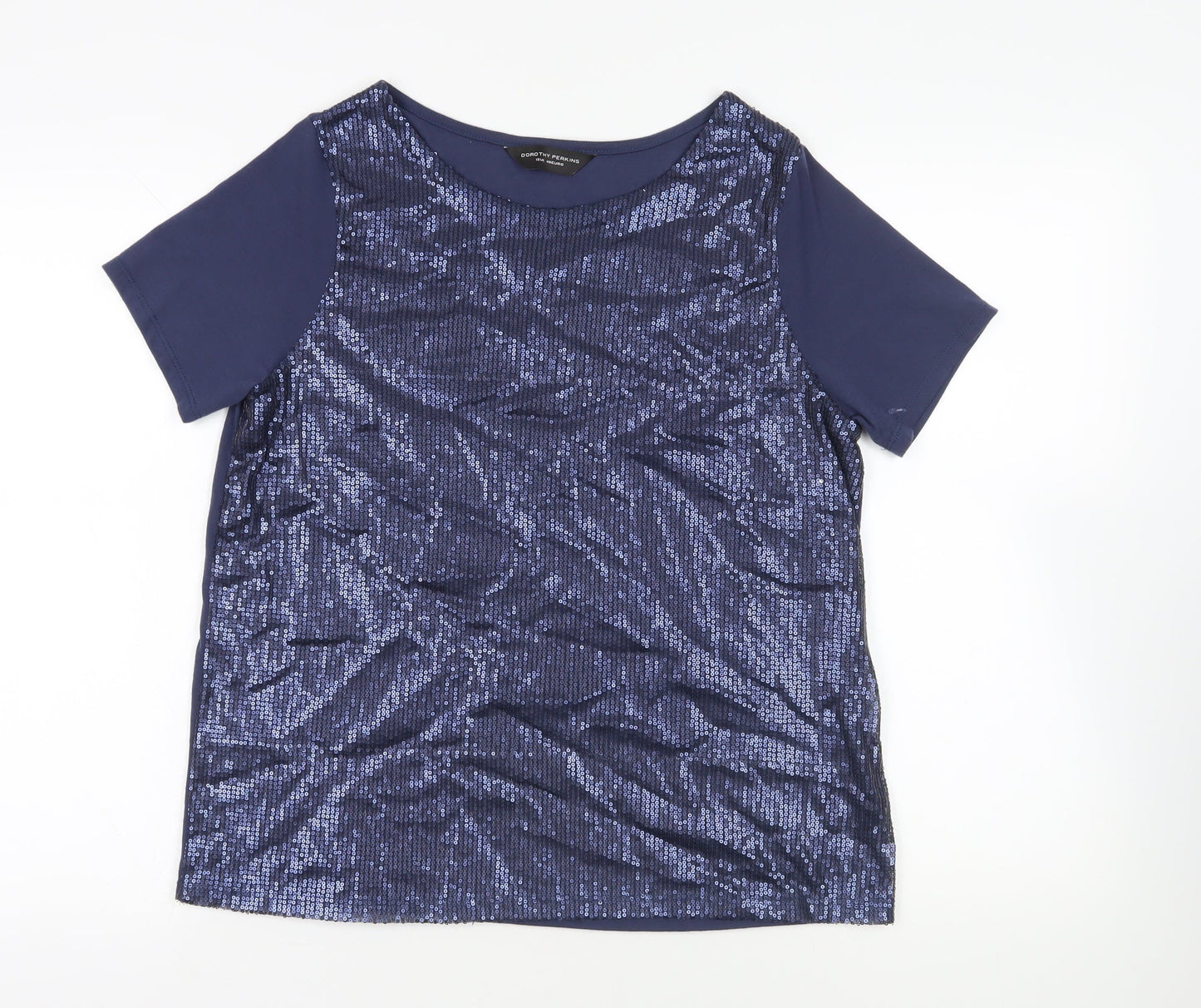 Womens UK Size 12 Dorothy Perkins Blue Basic T-Shirt