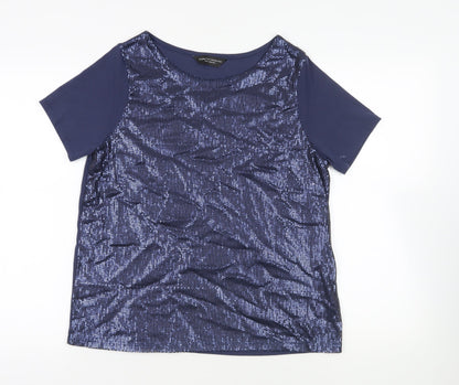 Womens UK Size 12 Dorothy Perkins Blue Basic T-Shirt