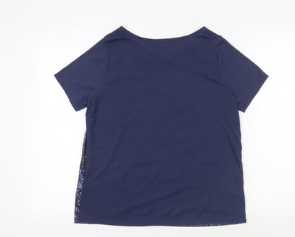 Womens UK Size 12 Dorothy Perkins Blue Basic T-Shirt