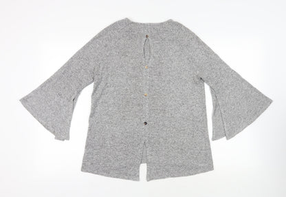 Womens UK Size S COIN 1804 Grey Basic Blouse
