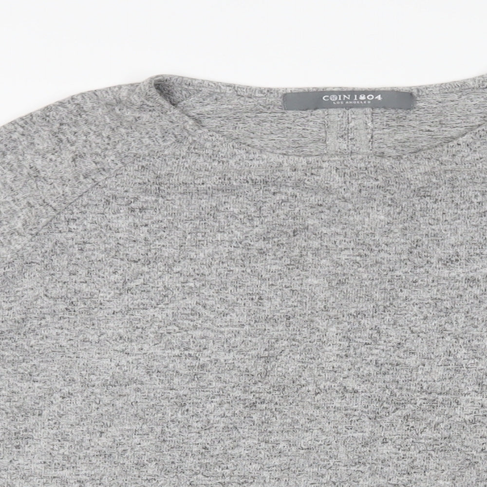 Womens UK Size S COIN 1804 Grey Basic Blouse