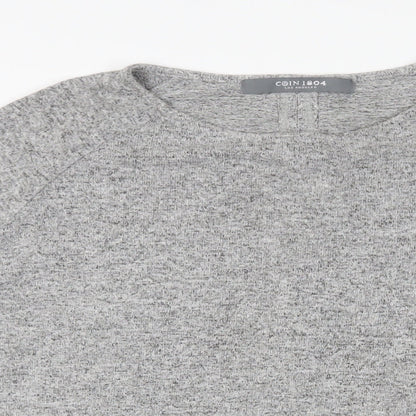 Womens UK Size S COIN 1804 Grey Basic Blouse