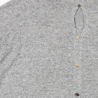 Womens UK Size S COIN 1804 Grey Basic Blouse