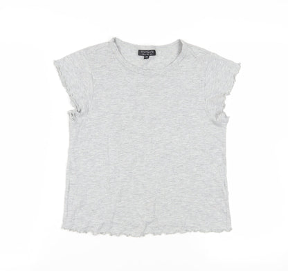 Womens UK Size 10 Topshop Grey Basic T-Shirt