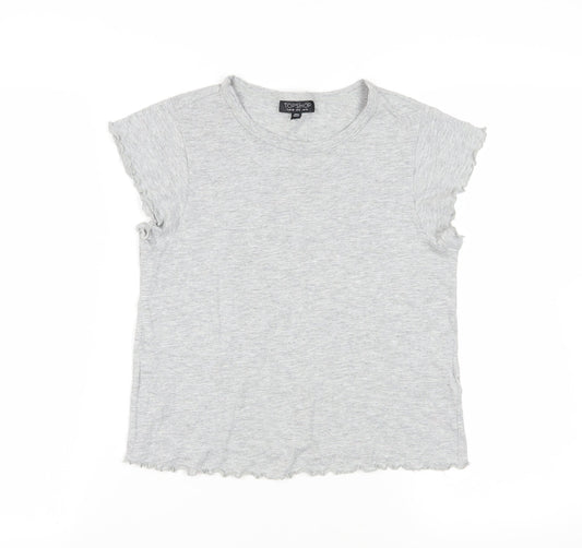 Womens UK Size 10 Topshop Grey Basic T-Shirt