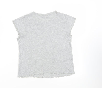 Womens UK Size 10 Topshop Grey Basic T-Shirt