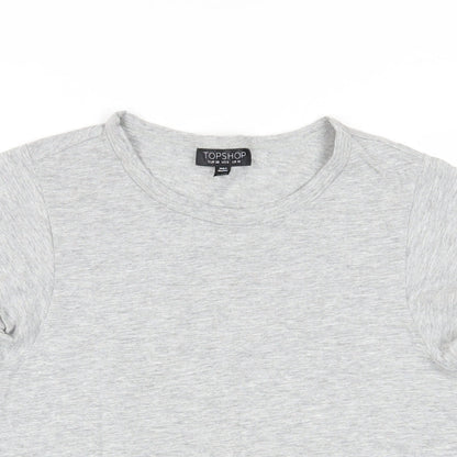 Womens UK Size 10 Topshop Grey Basic T-Shirt