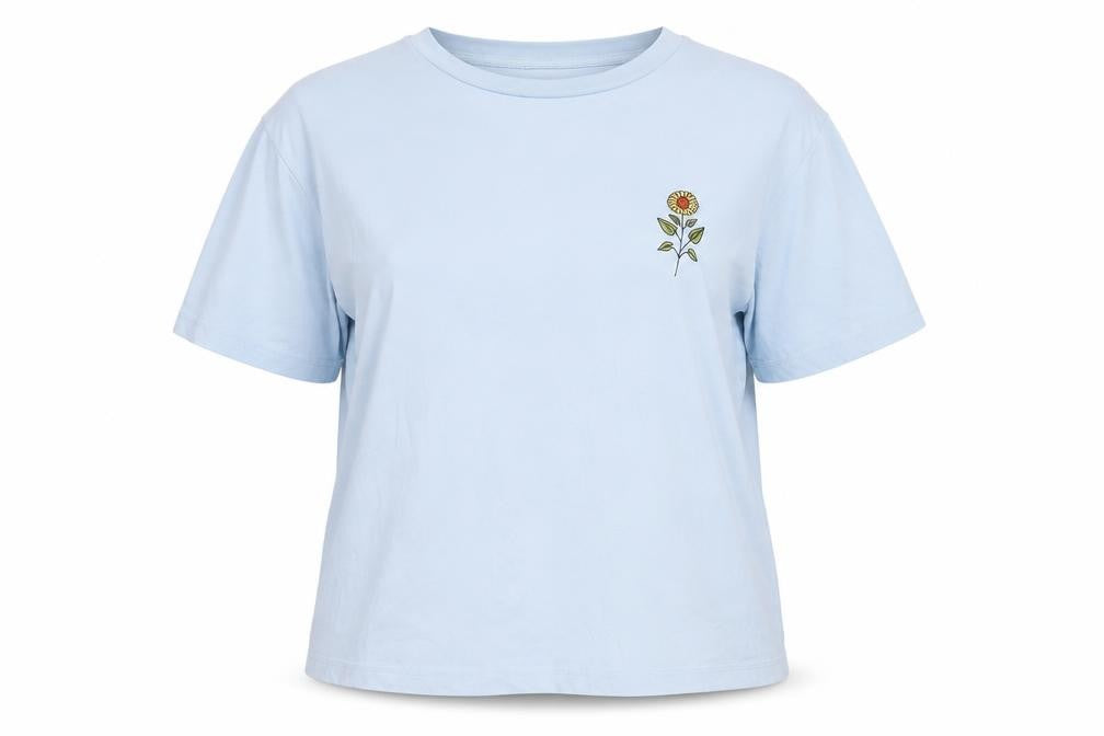 Womens UK Size L Monki Blue Basic T-Shirt