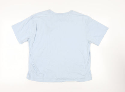 Womens UK Size L Monki Blue Basic T-Shirt