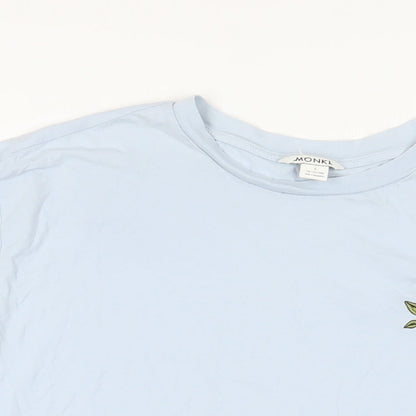 Womens UK Size L Monki Blue Basic T-Shirt