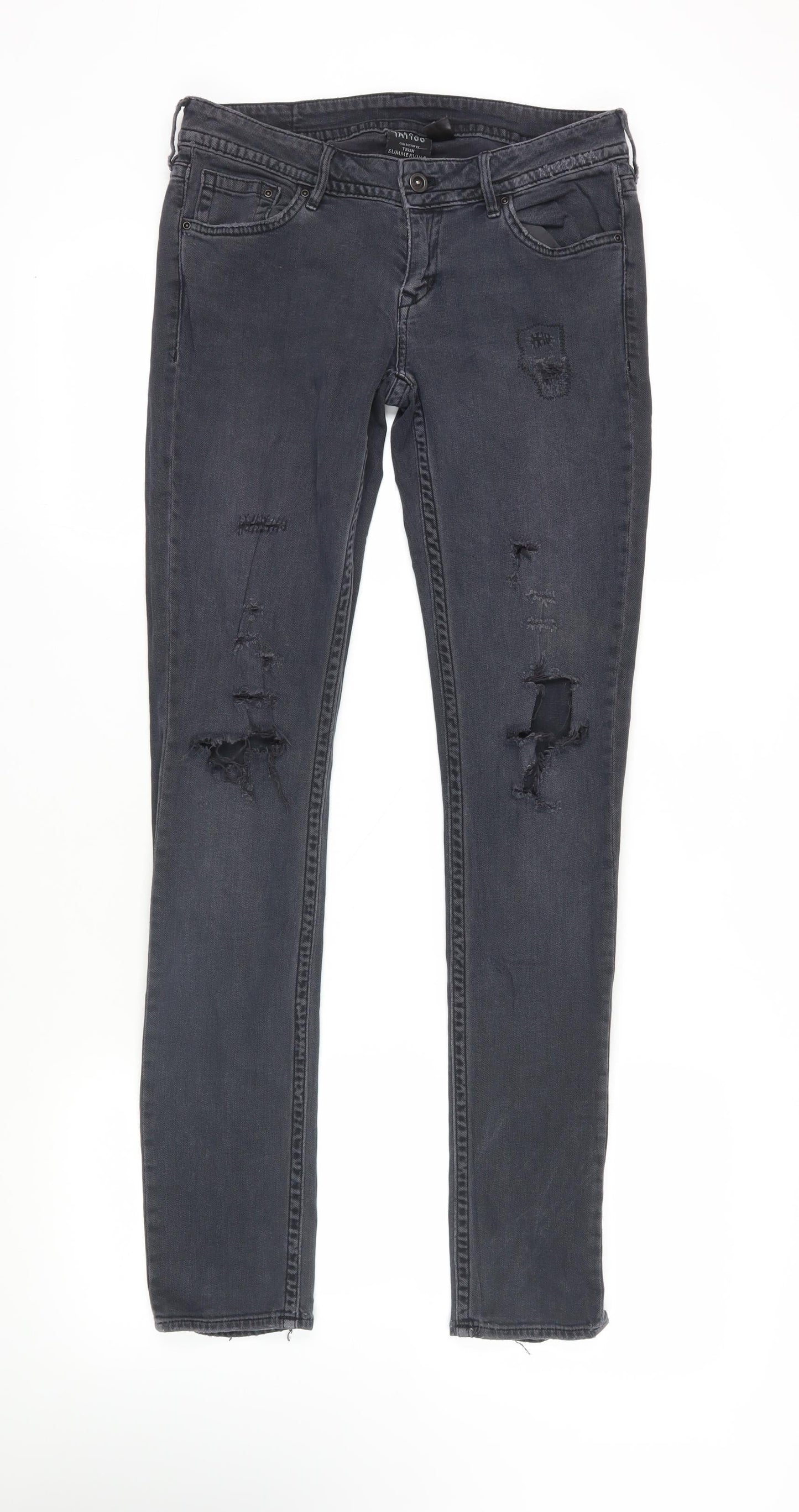 Womens UK Size 28 in H&M Regular Fit Skinny Grey Jeans