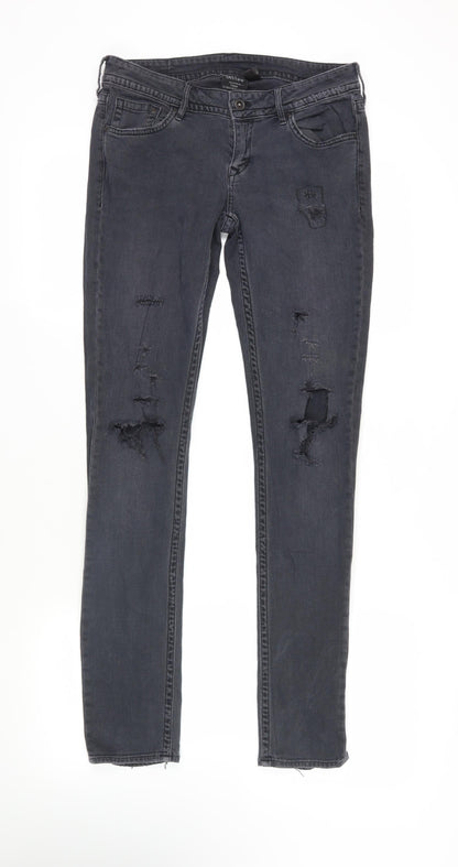Womens UK Size 28 in H&M Regular Fit Skinny Grey Jeans