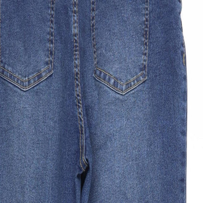 Boohoo Womens Blue Cotton Skinny Jeans Size 12 L27 in Regular - Elasticated Waist