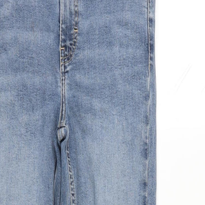 Topshop Womens Blue Cotton Skinny Jeans Size 28 in L30 in Regular Zip