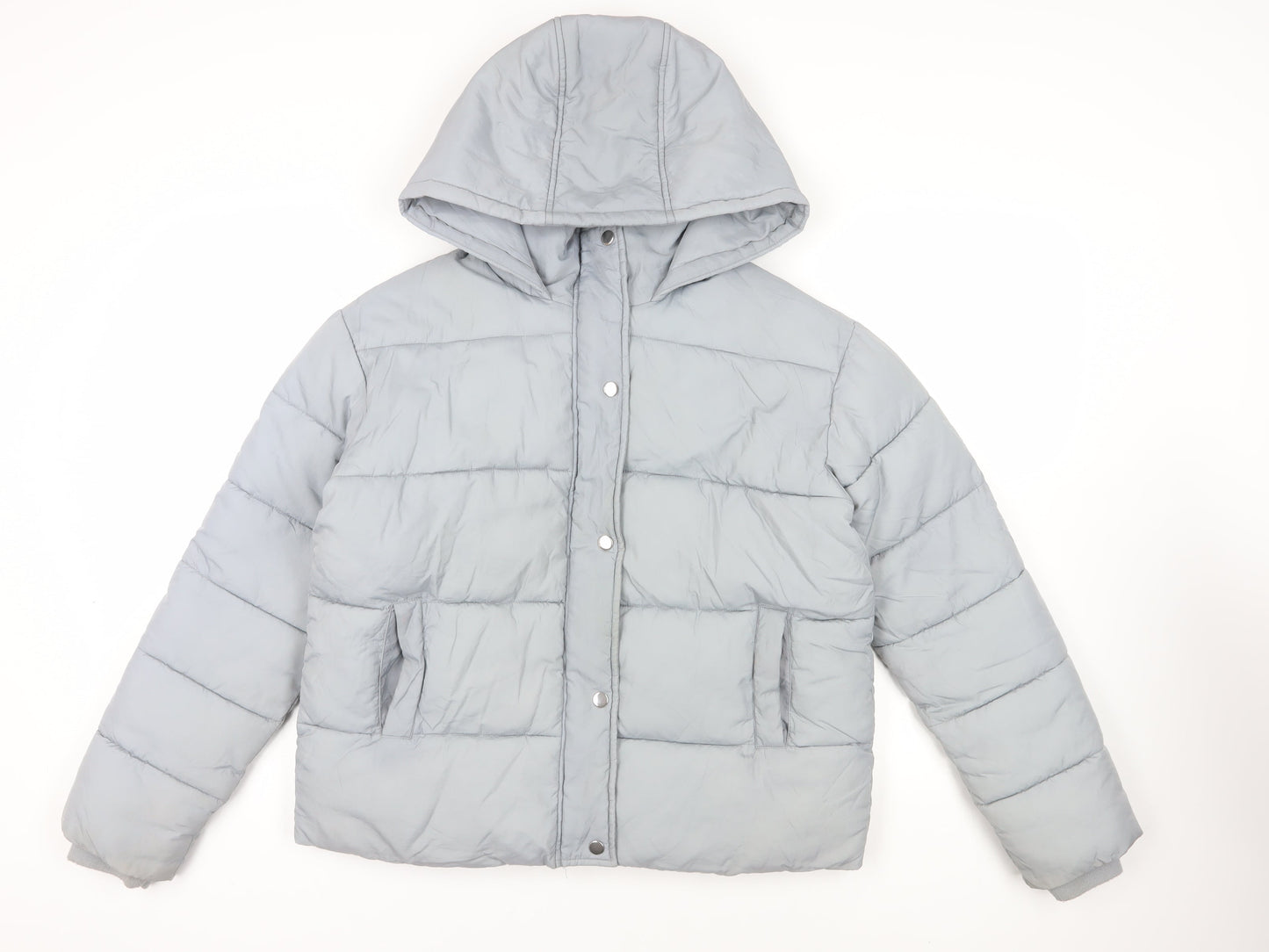 Womens UK Size 8 PRETTYLITTLETHING Grey Puffer Jacket