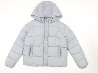 Womens UK Size 8 PRETTYLITTLETHING Grey Puffer Jacket