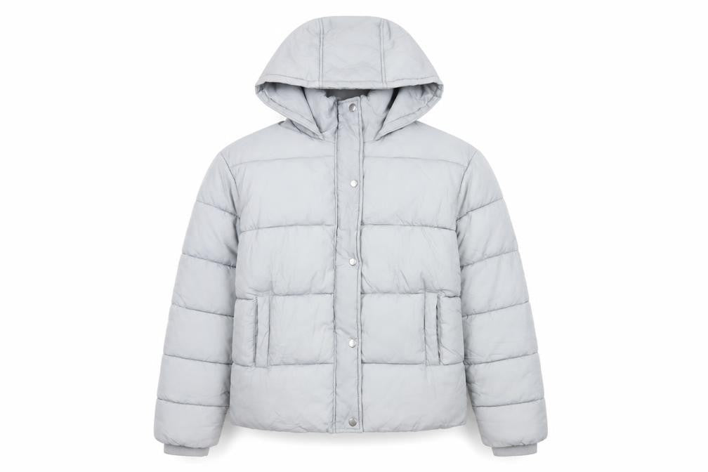 Womens UK Size 8 PRETTYLITTLETHING Grey Puffer Jacket