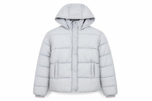 Womens UK Size 8 PRETTYLITTLETHING Grey Puffer Jacket