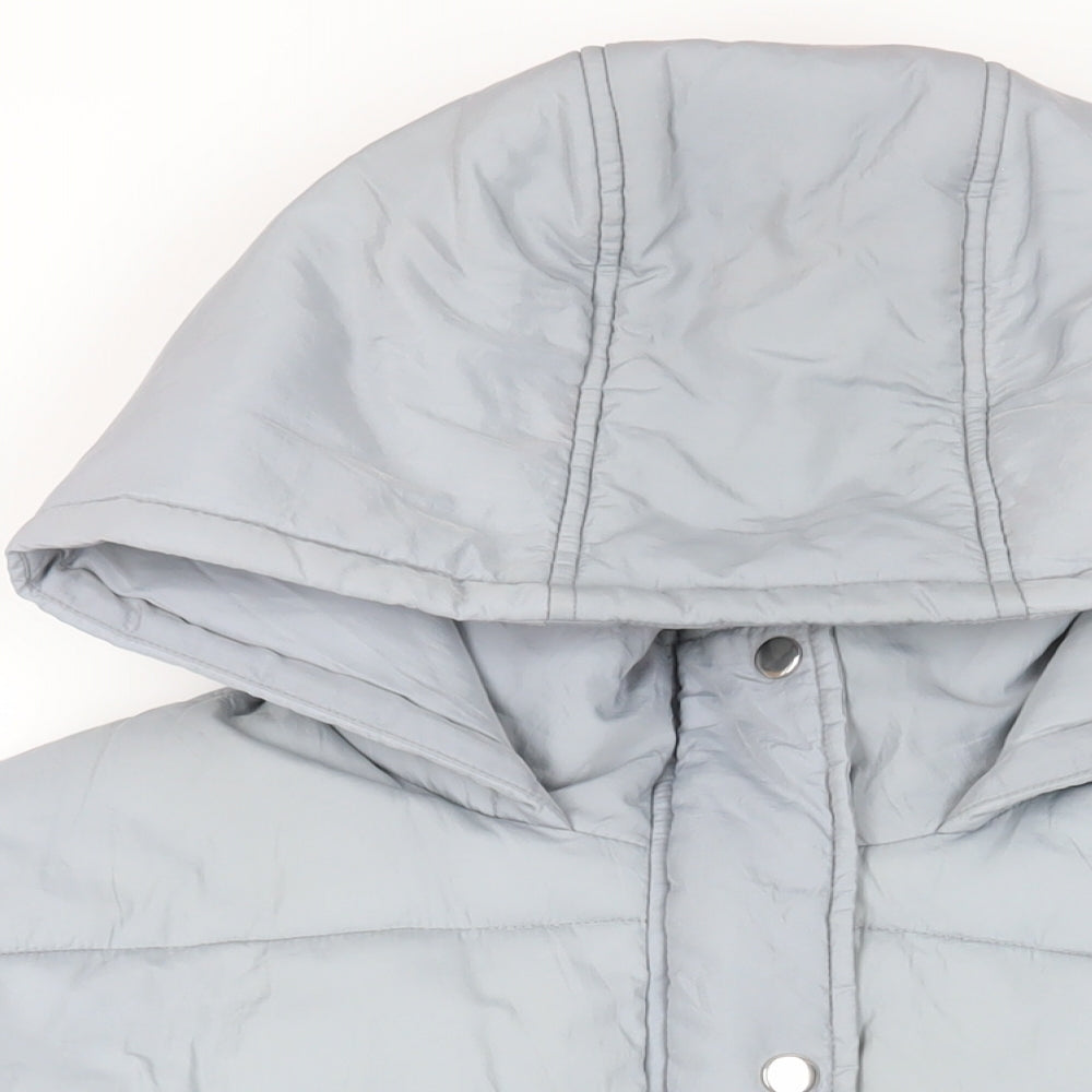 Womens UK Size 8 PRETTYLITTLETHING Grey Puffer Jacket