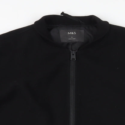 Mens UK Size S Marks and Spencer Black Bomber Jacket