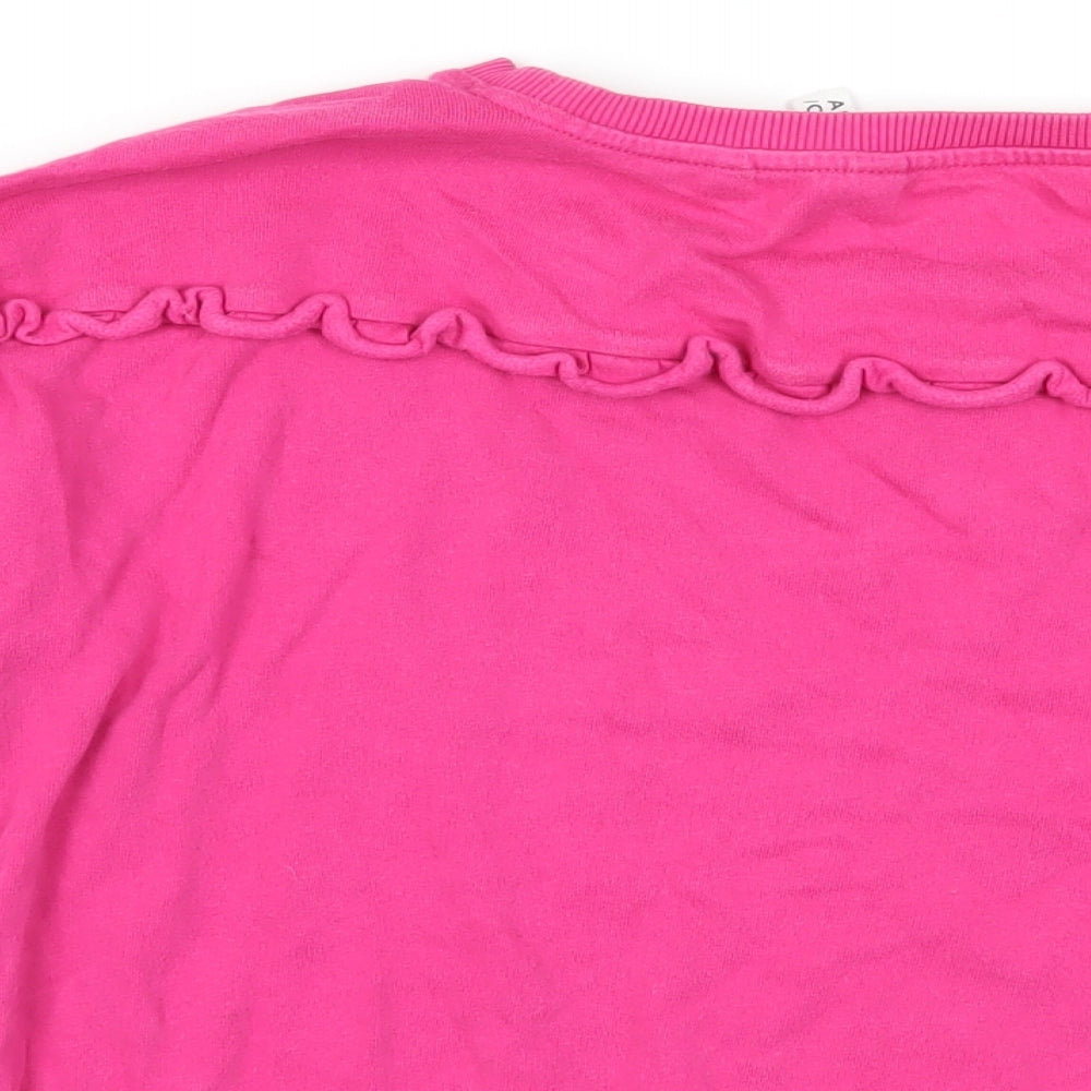 Brand and care label for AND/OR women’s pink cotton pullover sweatshirt, size UK 10, pullover