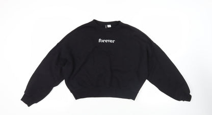 Womens UK Size S Divided by H&M Black Pullover Sweatshirt