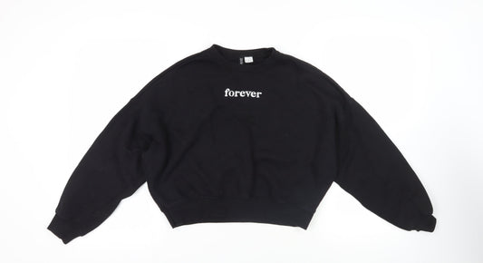 Womens UK Size S Divided by H&M Black Pullover Sweatshirt