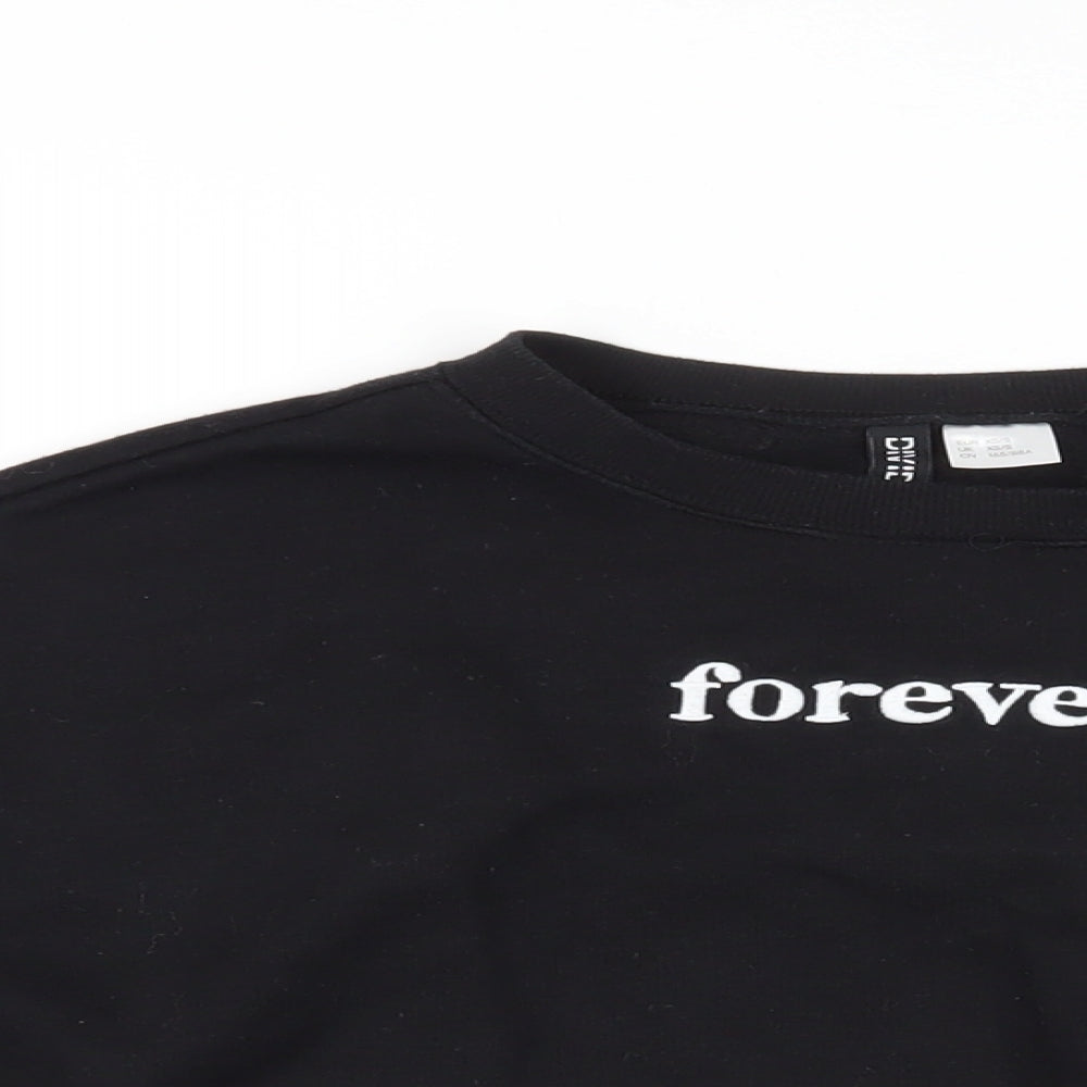 Womens UK Size S Divided by H&M Black Pullover Sweatshirt