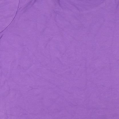 Andrew Marc Womens Purple Cotton Basic T-Shirt Size M Round Neck