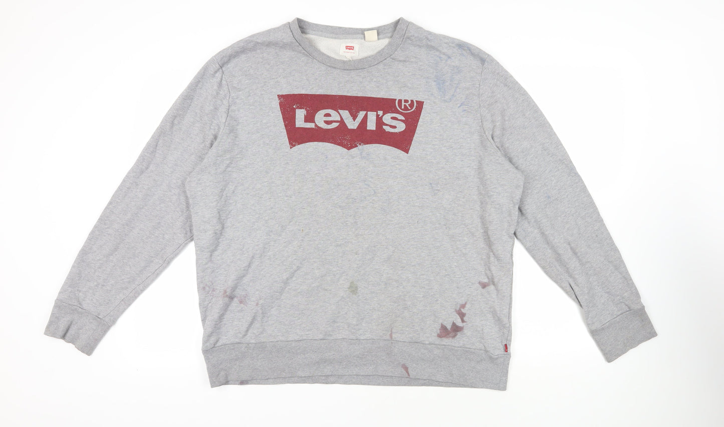 Mens UK Size 2XL Levi's Grey Pullover Sweatshirt