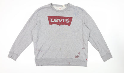 Mens UK Size 2XL Levi's Grey Pullover Sweatshirt