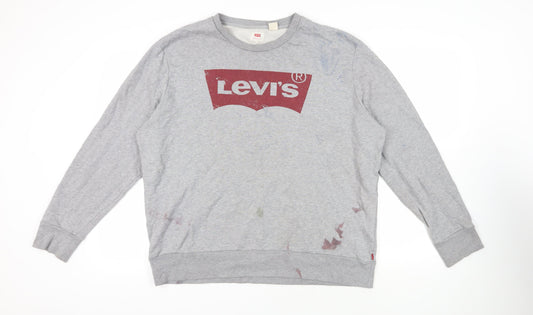 Mens UK Size 2XL Levi's Grey Pullover Sweatshirt