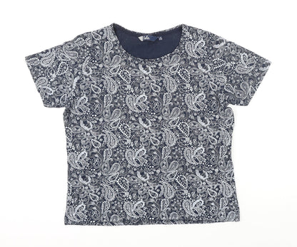 Womens UK Size M Isle Blue Basic T-Shirt