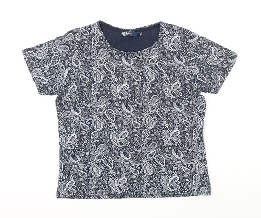 Womens UK Size M Isle Blue Basic T-Shirt