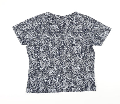 Womens UK Size M Isle Blue Basic T-Shirt