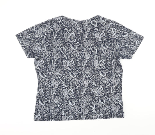 Womens UK Size M Isle Blue Basic T-Shirt