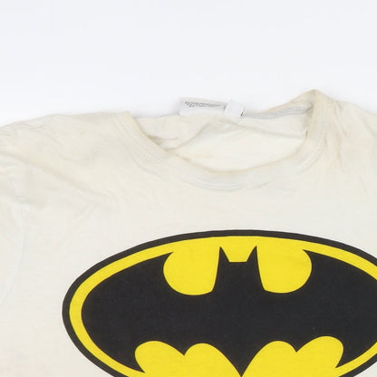 Womens UK Size M Batman White Basic T-Shirt