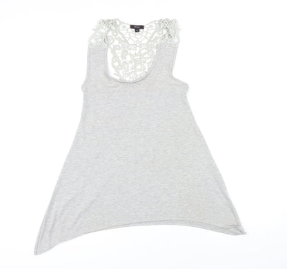 Womens UK Size 6 Therapy Grey Tunic T-Shirt