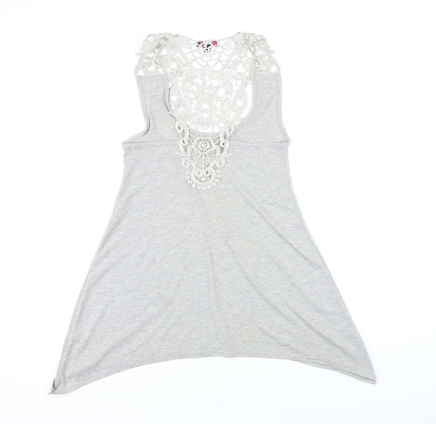 Womens UK Size 6 Therapy Grey Tunic T-Shirt
