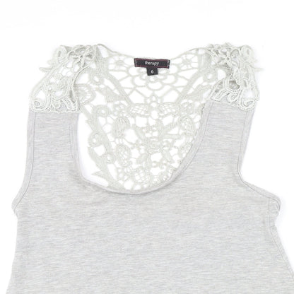 Womens UK Size 6 Therapy Grey Tunic T-Shirt