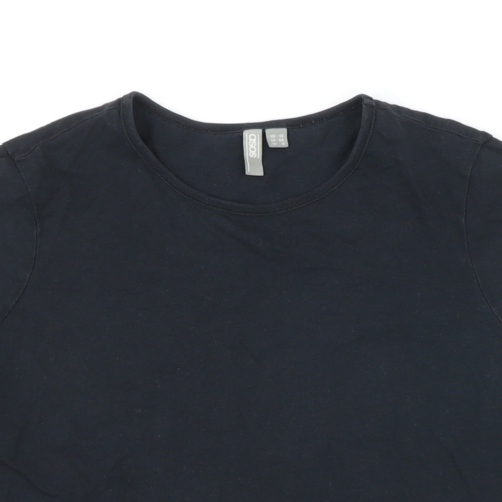Womens UK Size 12 ASOS Black Basic T-Shirt