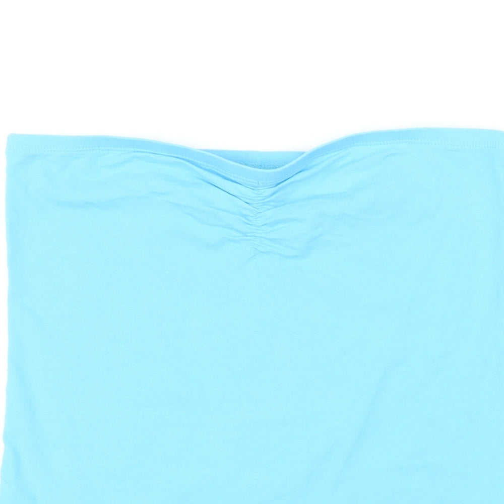 Womens UK Size M New Look Blue Basic T-Shirt
