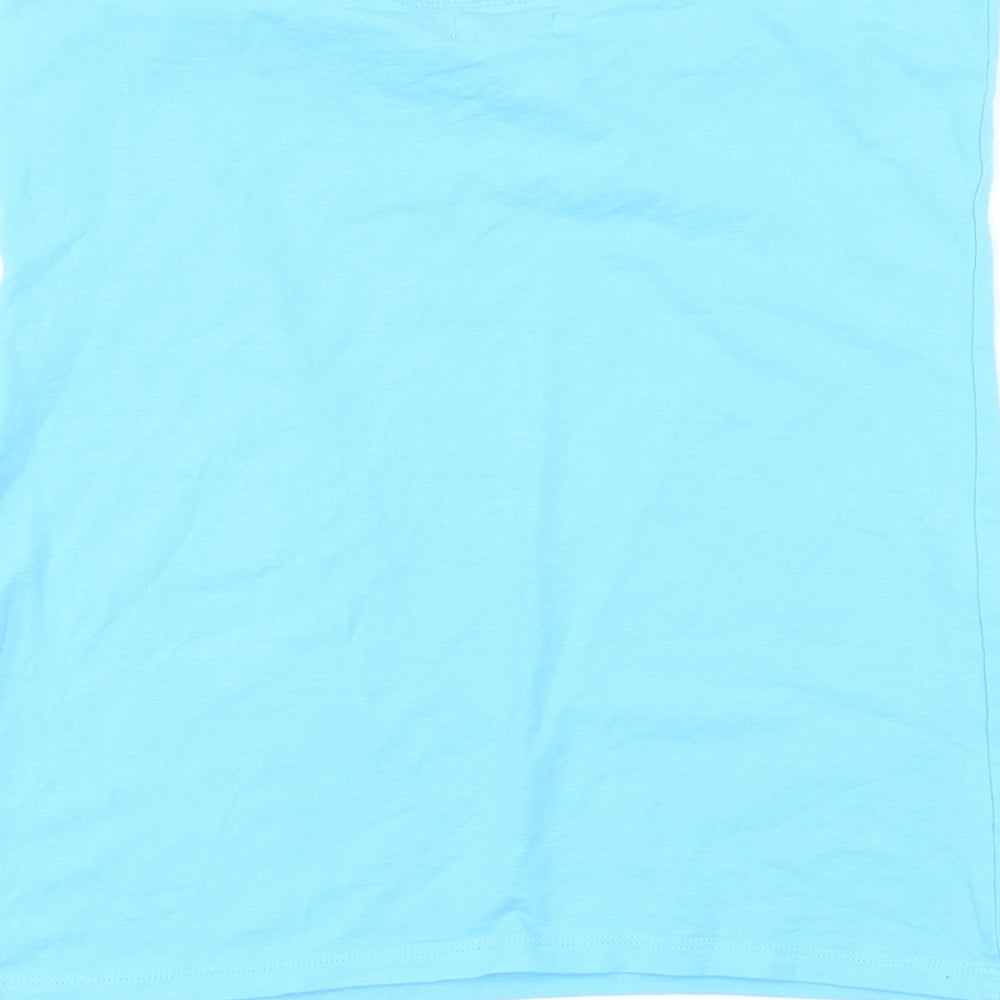 Womens UK Size M New Look Blue Basic T-Shirt