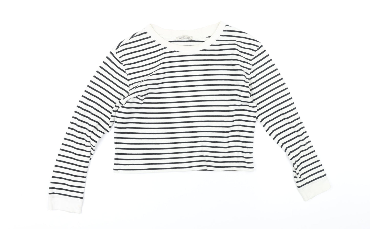 Womens UK Size S Zara Black Basic T-Shirt