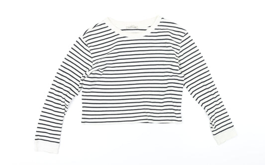 Womens UK Size S Zara Black Basic T-Shirt