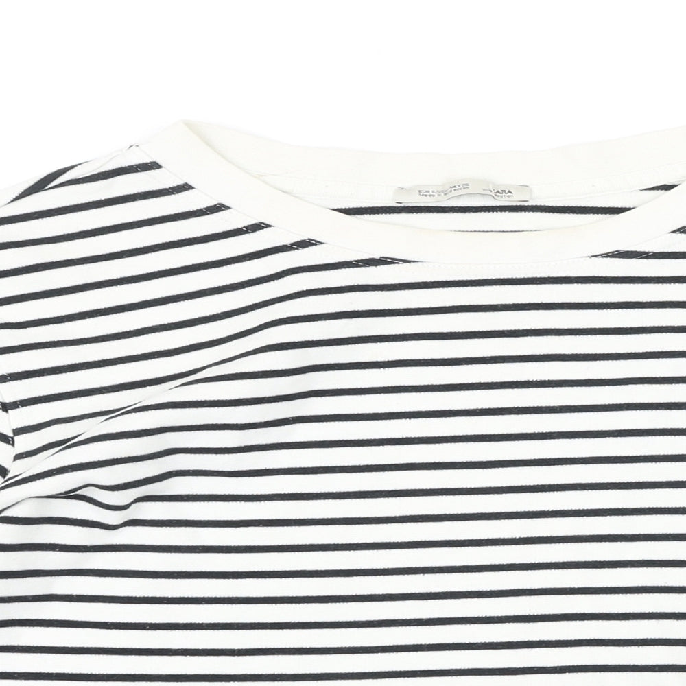 Womens UK Size S Zara Black Basic T-Shirt
