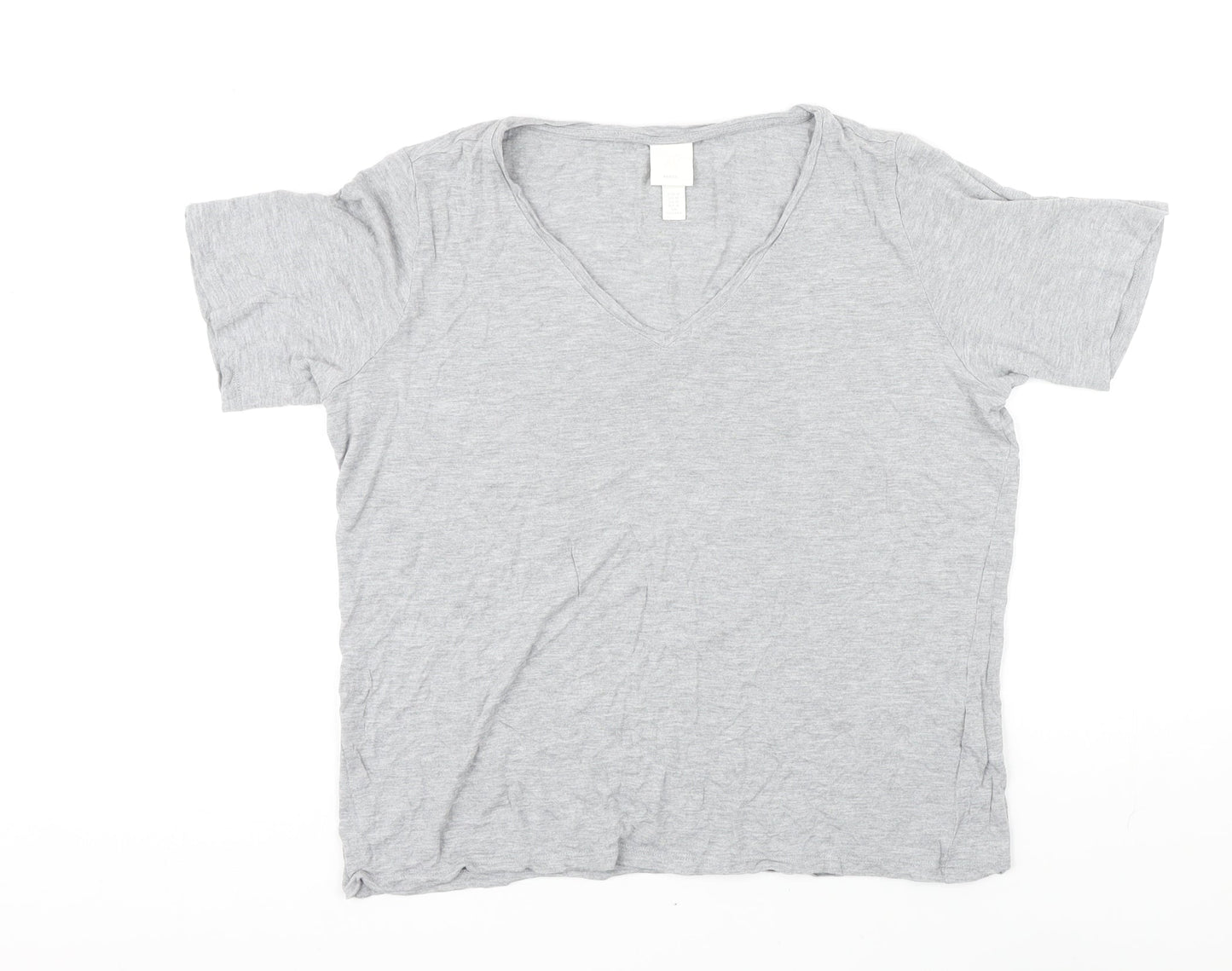 Womens UK Size M H&M Grey Basic T-Shirt